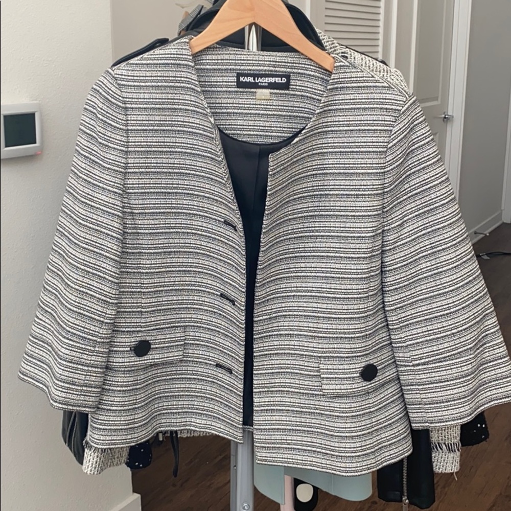 White black grey blazer